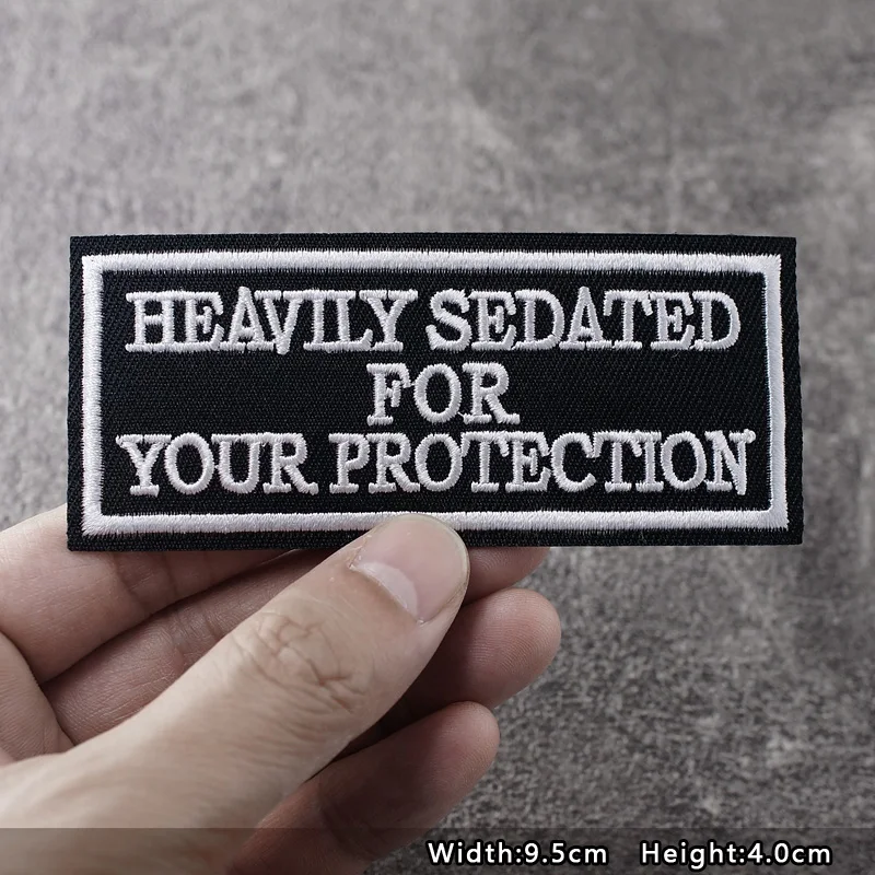 ORIGINAL Iron On Patches Apparel Sewing Fabric Handmade Appliques For Clothing Music Stickers Badges Parche BLACK