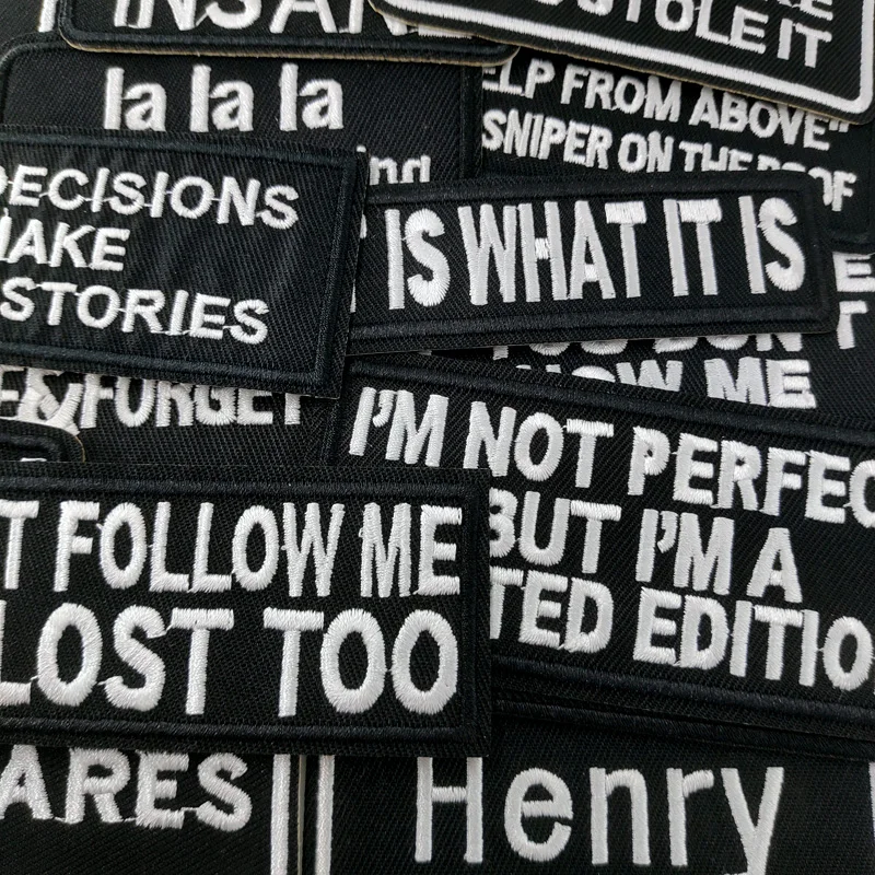 ORIGINAL Iron On Patches Apparel Sewing Fabric Handmade Appliques For Clothing Music Stickers Badges Parche BLACK