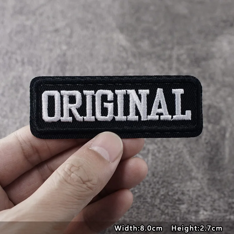 ORIGINAL Iron On Patches Apparel Sewing Fabric Handmade Appliques For Clothing Music Stickers Badges Parche BLACK