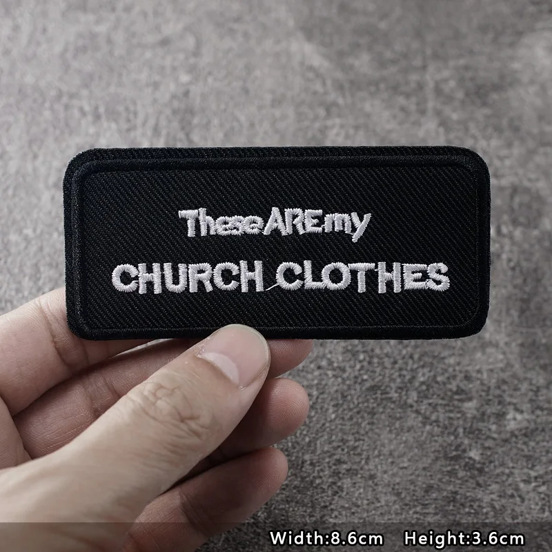 ORIGINAL Iron On Patches Apparel Sewing Fabric Handmade Appliques For Clothing Music Stickers Badges Parche BLACK