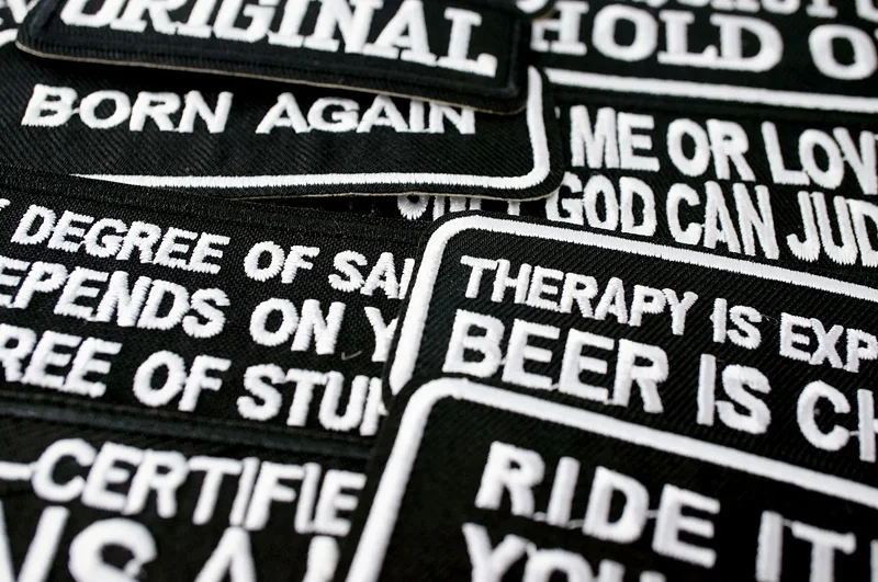 ORIGINAL Iron On Patches Apparel Sewing Fabric Handmade Appliques For Clothing Music Stickers Badges Parche BLACK
