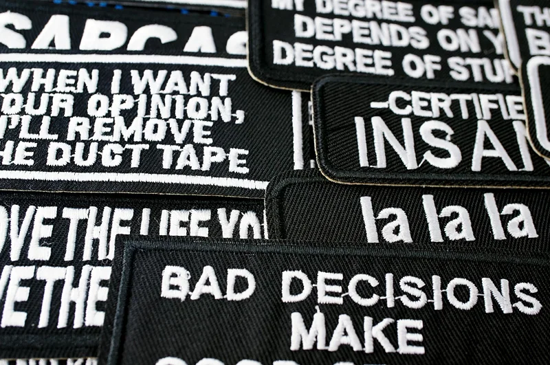 ORIGINAL Iron On Patches Apparel Sewing Fabric Handmade Appliques For Clothing Music Stickers Badges Parche BLACK