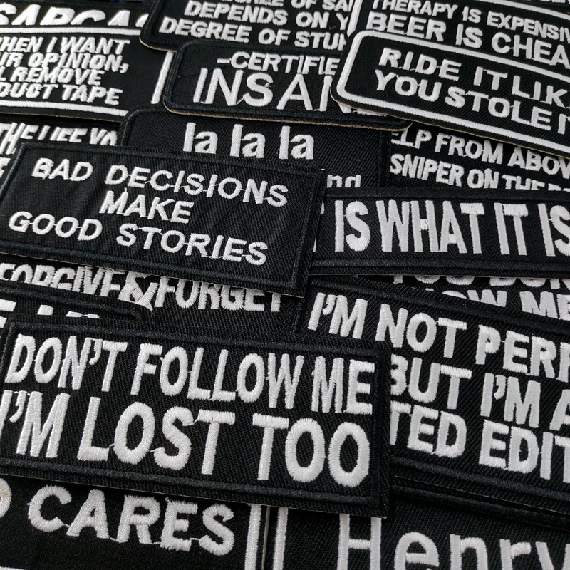ORIGINAL Iron On Patches Apparel Sewing Fabric Handmade Appliques For Clothing Music Stickers Badges Parche BLACK