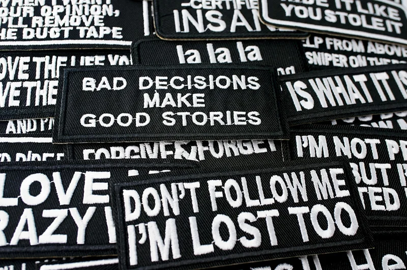 ORIGINAL Iron On Patches Apparel Sewing Fabric Handmade Appliques For Clothing Music Stickers Badges Parche BLACK