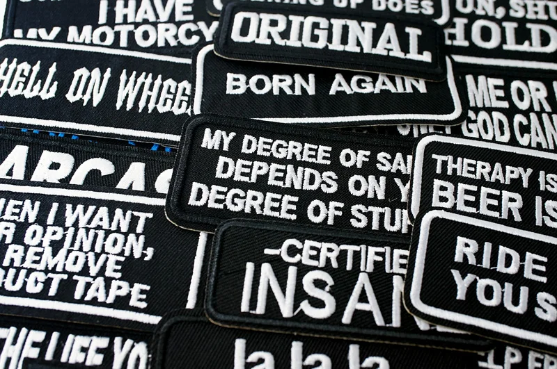 ORIGINAL Iron On Patches Apparel Sewing Fabric Handmade Appliques For Clothing Music Stickers Badges Parche BLACK