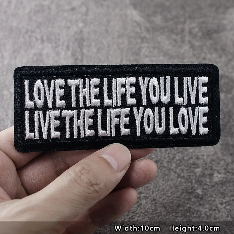 ORIGINAL Iron On Patches Apparel Sewing Fabric Handmade Appliques For Clothing Music Stickers Badges Parche BLACK