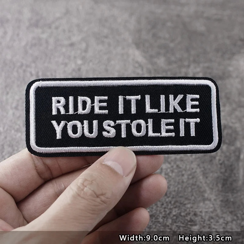 ORIGINAL Iron On Patches Apparel Sewing Fabric Handmade Appliques For Clothing Music Stickers Badges Parche BLACK
