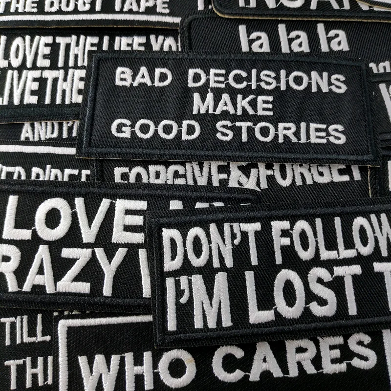 ORIGINAL Iron On Patches Apparel Sewing Fabric Handmade Appliques For Clothing Music Stickers Badges Parche BLACK