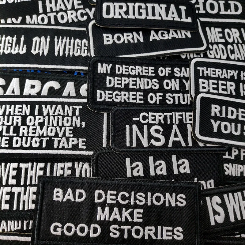 ORIGINAL Iron On Patches Apparel Sewing Fabric Handmade Appliques For Clothing Music Stickers Badges Parche BLACK