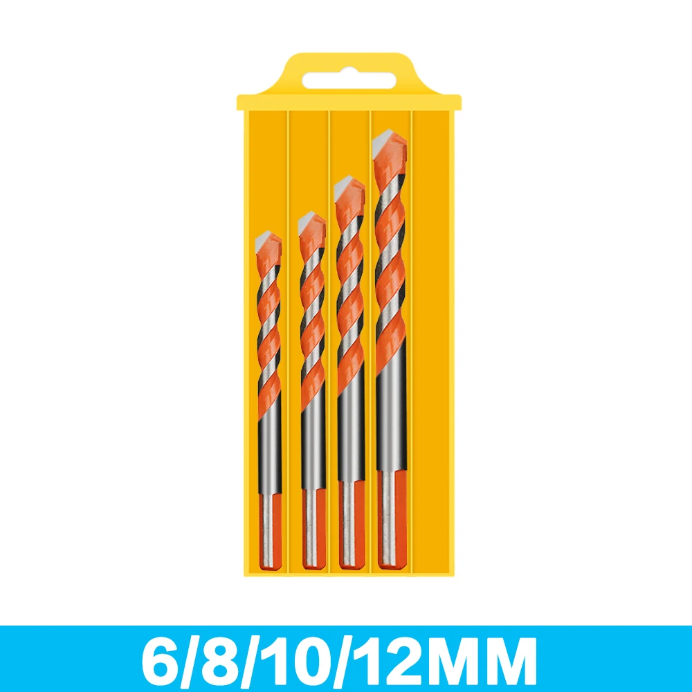 3-12mm Multifunctional Glass Drill Bit Triangle Diamond Drill Set Ceramic Tile Concrete Brick Wood Punching Hole Saw Metal Drill