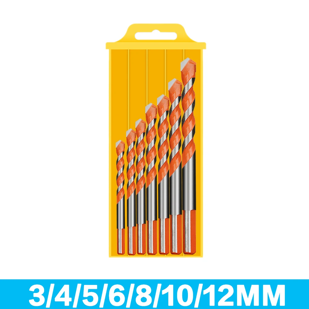 3-12mm Multifunctional Glass Drill Bit Triangle Diamond Drill Set Ceramic Tile Concrete Brick Wood Punching Hole Saw Metal Drill