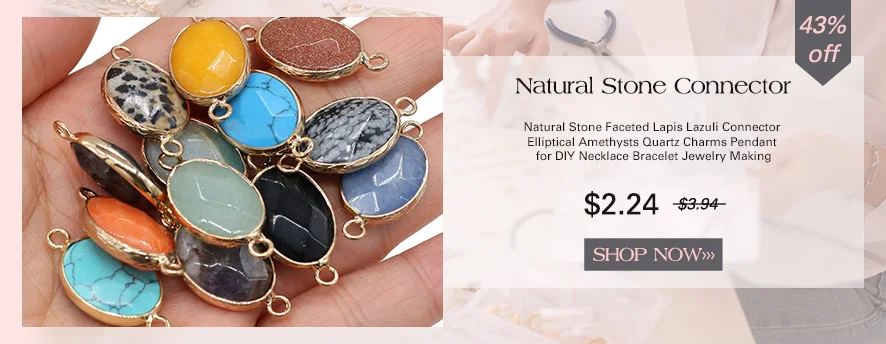 Natural Stone Charms Connector Double Hole Rose Quartzs Amazonite Pendant for Jewelry Making DIY Necklace Earring Size 15x35mm