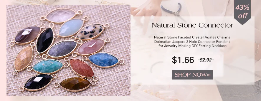 Natural Stone Charms Connector Double Hole Rose Quartzs Amazonite Pendant for Jewelry Making DIY Necklace Earring Size 15x35mm