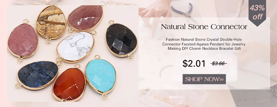 Natural Stone Charms Connector Double Hole Rose Quartzs Amazonite Pendant for Jewelry Making DIY Necklace Earring Size 15x35mm