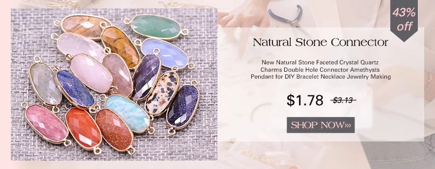Natural Stone Charms Connector Double Hole Rose Quartzs Amazonite Pendant for Jewelry Making DIY Necklace Earring Size 15x35mm