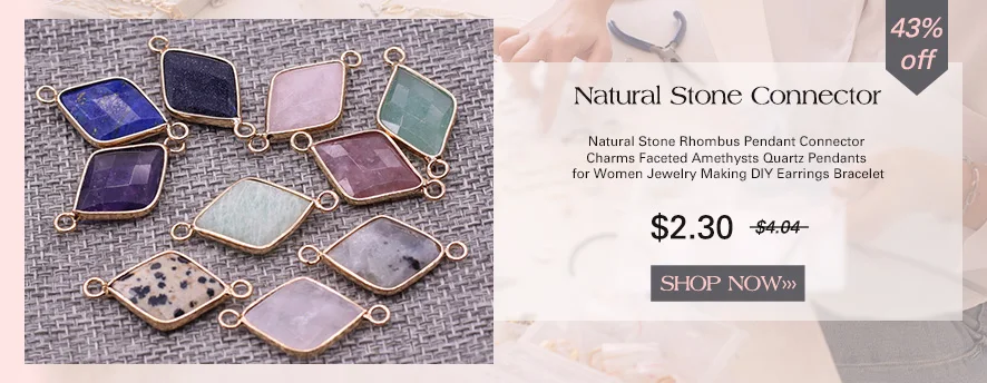 Natural Stone Charms Connector Double Hole Rose Quartzs Amazonite Pendant for Jewelry Making DIY Necklace Earring Size 15x35mm