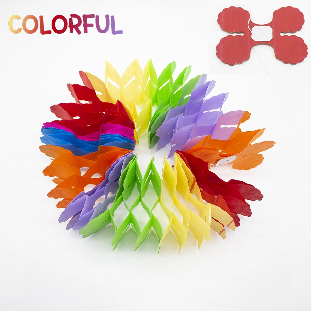 3.6M Four Leaf Clover Paper Tinsel Garlands for Baby Shower Wedding Birthday Party Backdrop Home DIY Decoration Craft Supplies
