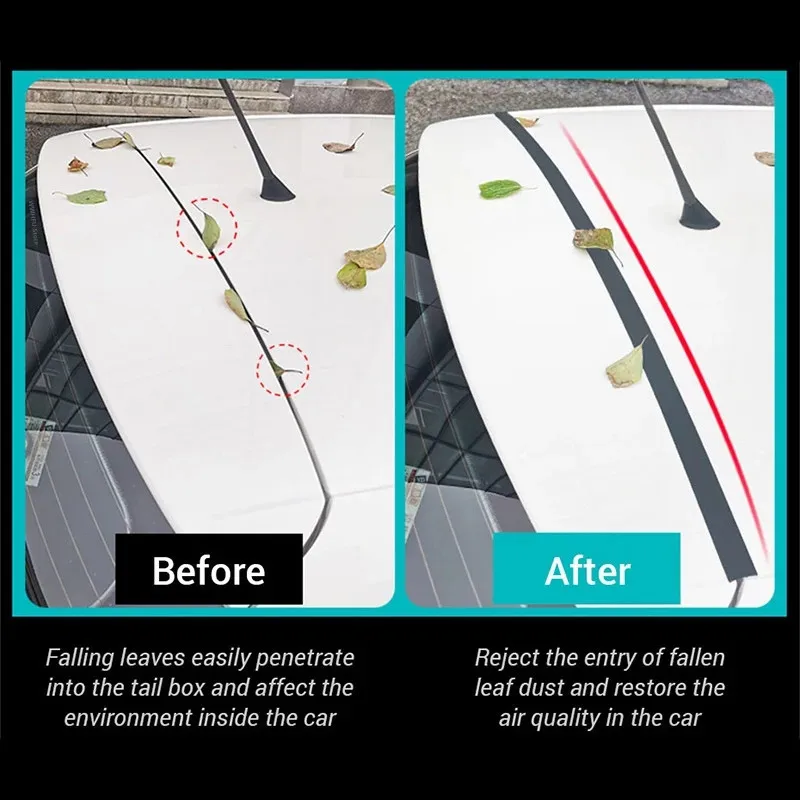 Car Trunk Lid Gap Filler Adhesive Strip Universal Rubber Trunk Sealants Strip Anti Dust Waterproof Accessories For SUV Hatchback