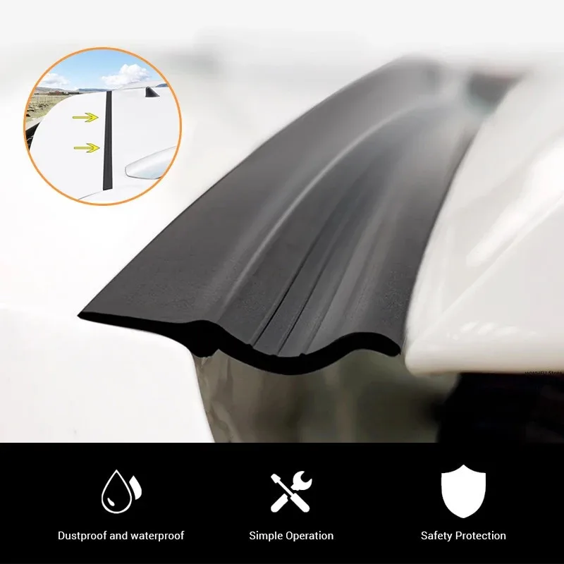 Car Trunk Lid Gap Filler Adhesive Strip Universal Rubber Trunk Sealants Strip Anti Dust Waterproof Accessories For SUV Hatchback