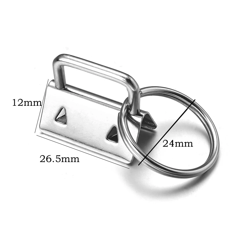 10pcs Key Fob Hardware Keychain Split Ring Wrist Wristlets Cotton Tail Clip Ribbon Leather Clip Foldover Connectors Supplies