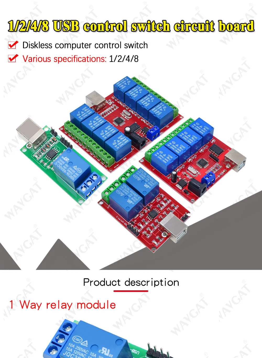 5V 12V 1 2 4 8 Channel USB Relay Control Switch Programmable Computer Control For Smart Home PC Intelligent Controller