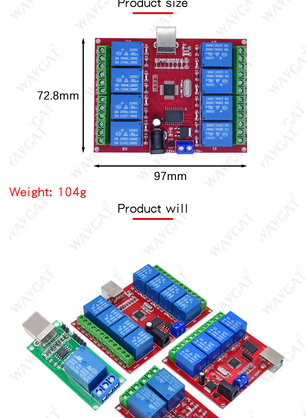 5V 12V 1 2 4 8 Channel USB Relay Control Switch Programmable Computer Control For Smart Home PC Intelligent Controller