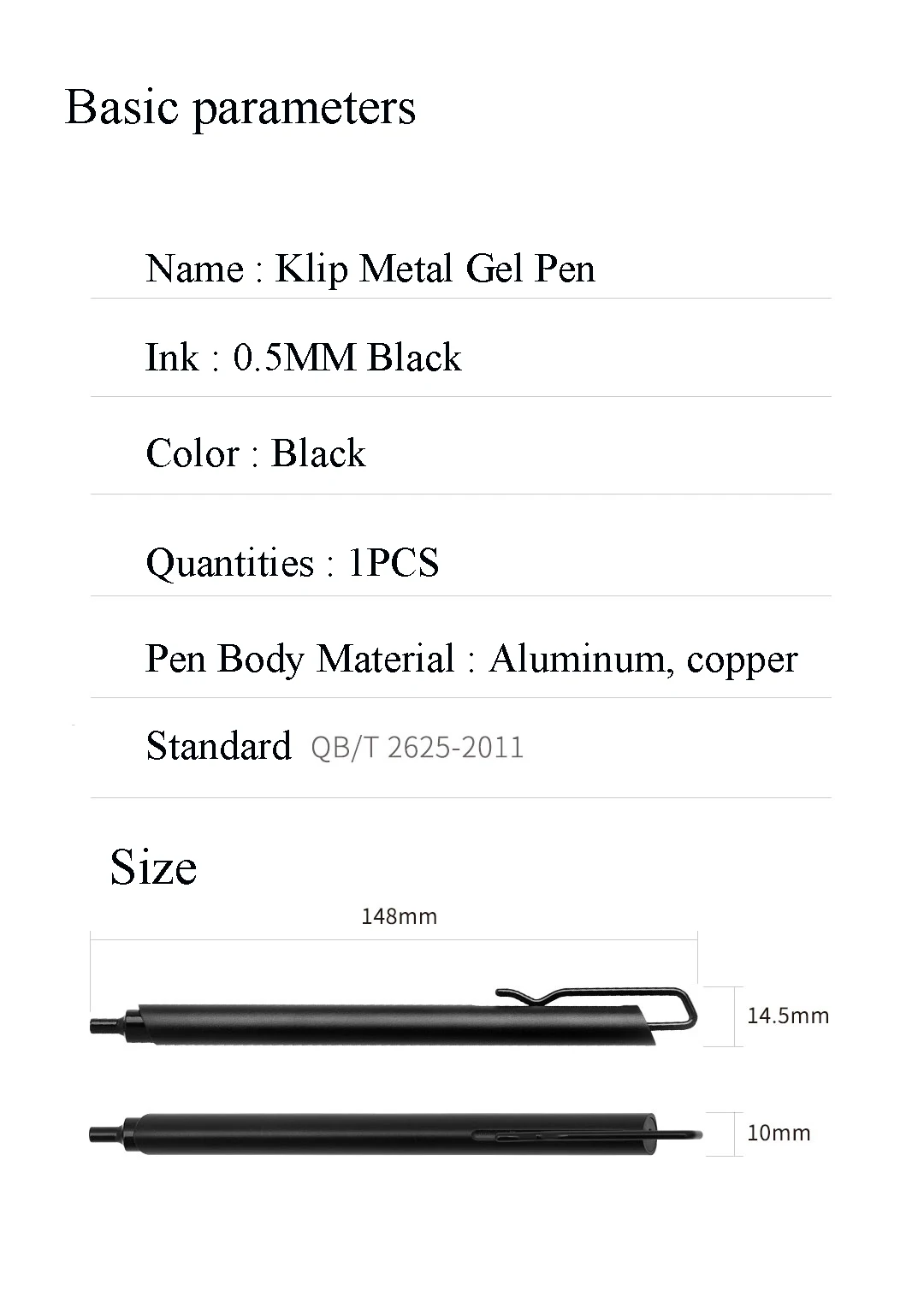Kaco Metal Press Gel Pen High-End Sign Pen 0.5mm Ballpoint Pen Frosted Heavy Feel Metal Pen For Business OL Students Gift