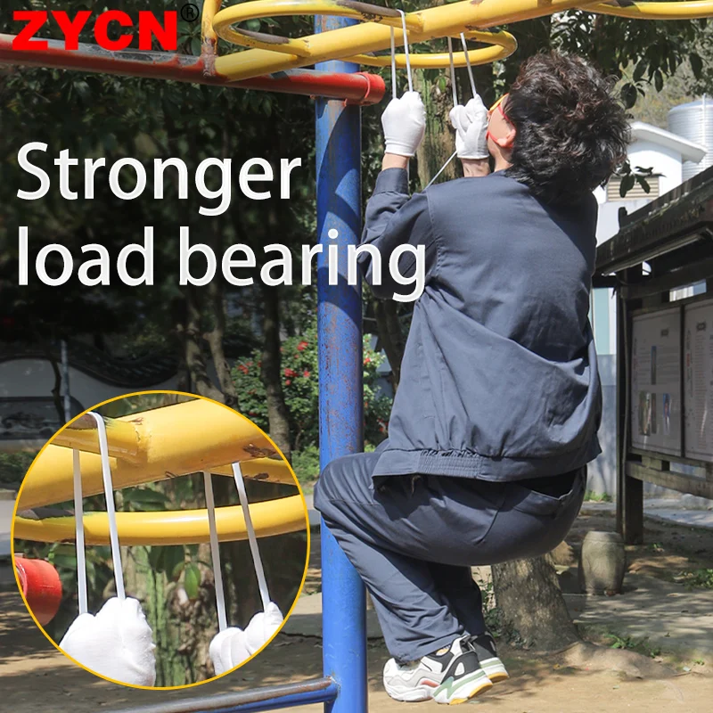 ZYCN 100Pcs Width 9MMx 400/500/600/1200 Self-Locking Nylon Cable Ties Plastic Extra-Large Thickening Heavy Duty