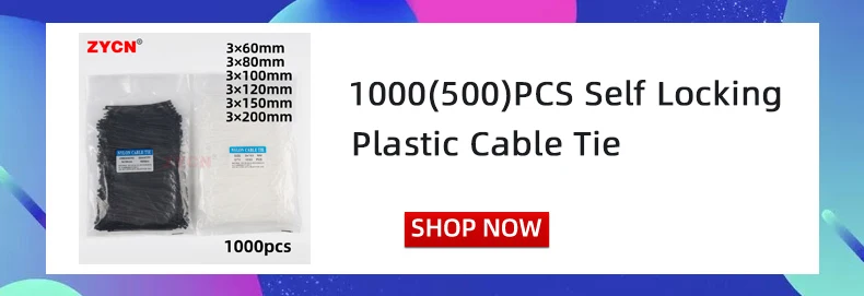 ZYCN 100Pcs Width 9MMx 400/500/600/1200 Self-Locking Nylon Cable Ties Plastic Extra-Large Thickening Heavy Duty
