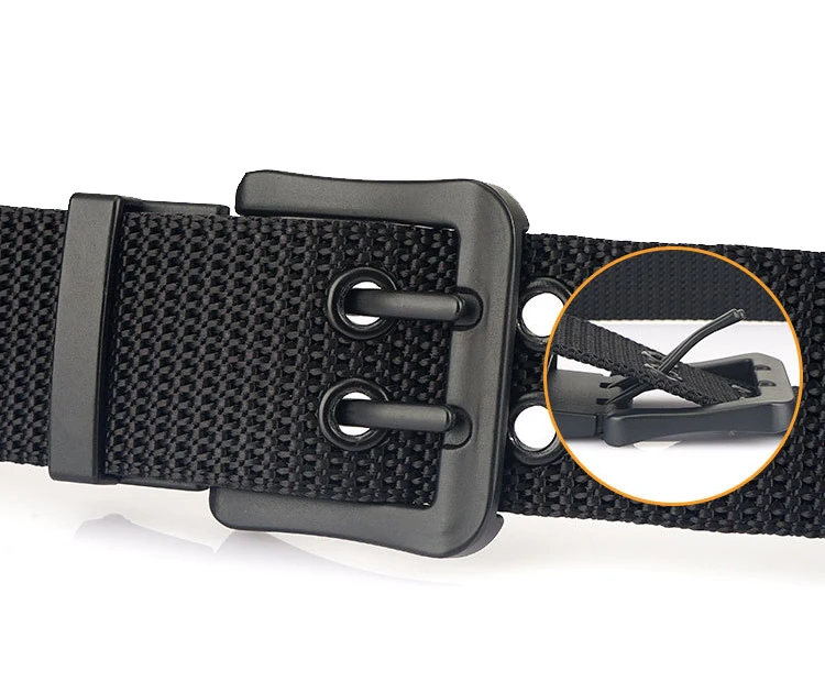 MEDYLA Fashion Classic Canvas Belt Men Metal Double Pin Buckle Casual Strap Belt for Men High Quality Strap MN3008