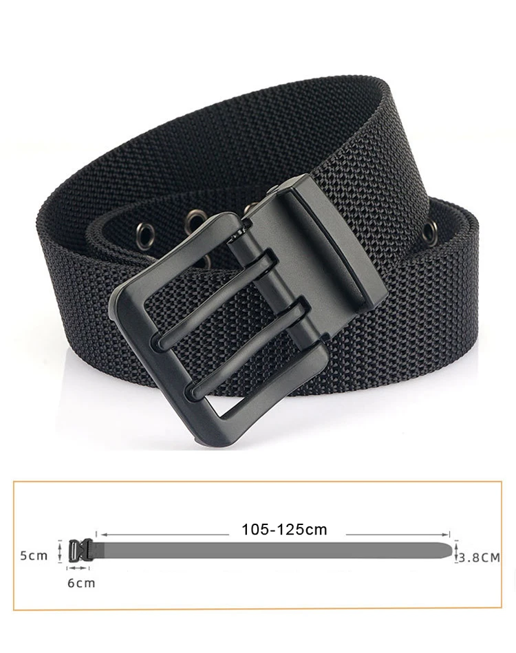 MEDYLA Fashion Classic Canvas Belt Men Metal Double Pin Buckle Casual Strap Belt for Men High Quality Strap MN3008