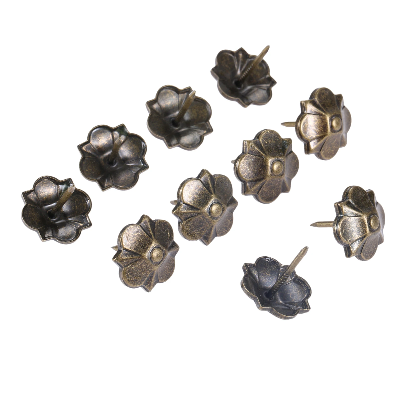 10Pcs 20*22mm Umbrella/Four-leaf Clover Upholstery Nails Jewelry Wood Box Sofa Furniture Decorative Tacks Studs Pushpin Doornail