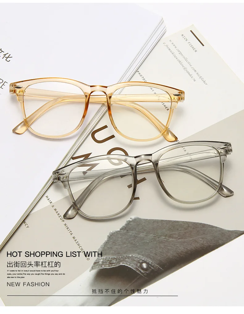 Square Finished Myopia Glasses Women Men Nearsighted Eyewear Anti Blue Light Glasses with Diopters Minus -1.0 -1.5 -2.5 -6.0