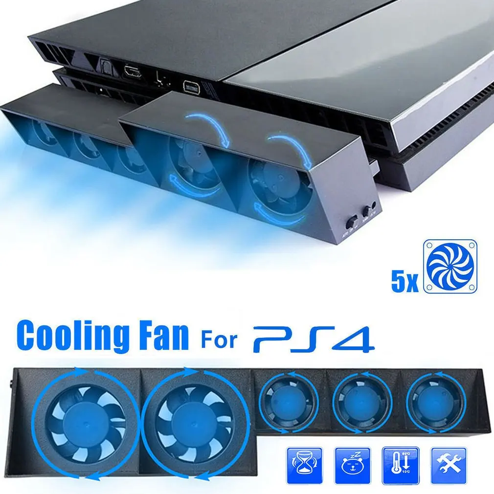 For Sony PS4 Pro Slim Playstation Play Station PS 4 Cooler Cooling Fan DC 5V Game Console USB Kit Controller Support Control Fan