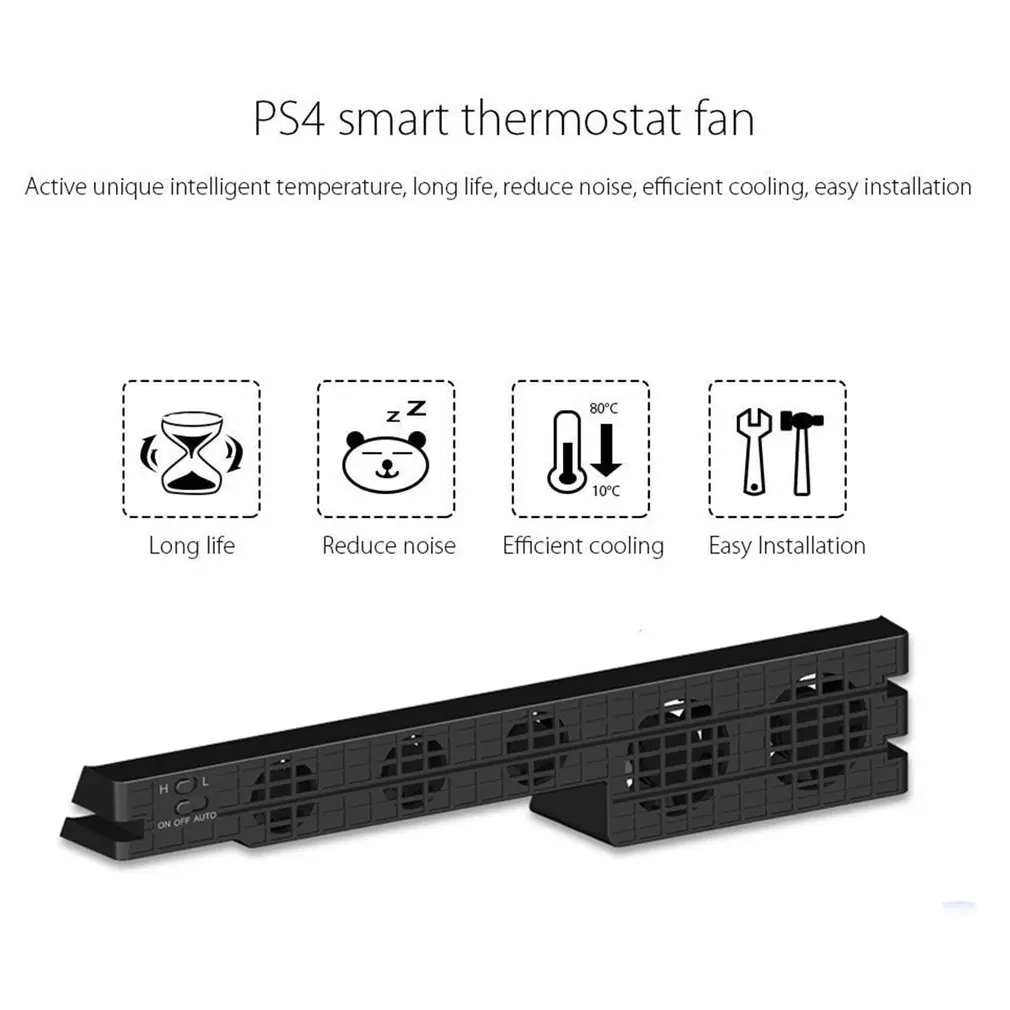 For Sony PS4 Pro Slim Playstation Play Station PS 4 Cooler Cooling Fan DC 5V Game Console USB Kit Controller Support Control Fan