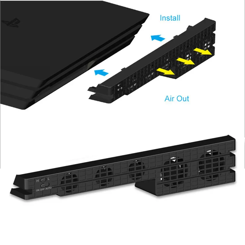 For Sony PS4 Pro Slim Playstation Play Station PS 4 Cooler Cooling Fan DC 5V Game Console USB Kit Controller Support Control Fan