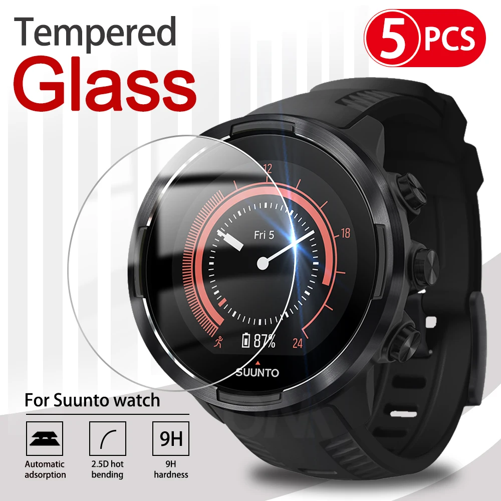 [5PCS] Tempered Glass for Suunto Watch 9 Baro 7 5 3 Screen Protector - Ultra HD Anti-scratch Glass Protective Film Accessories