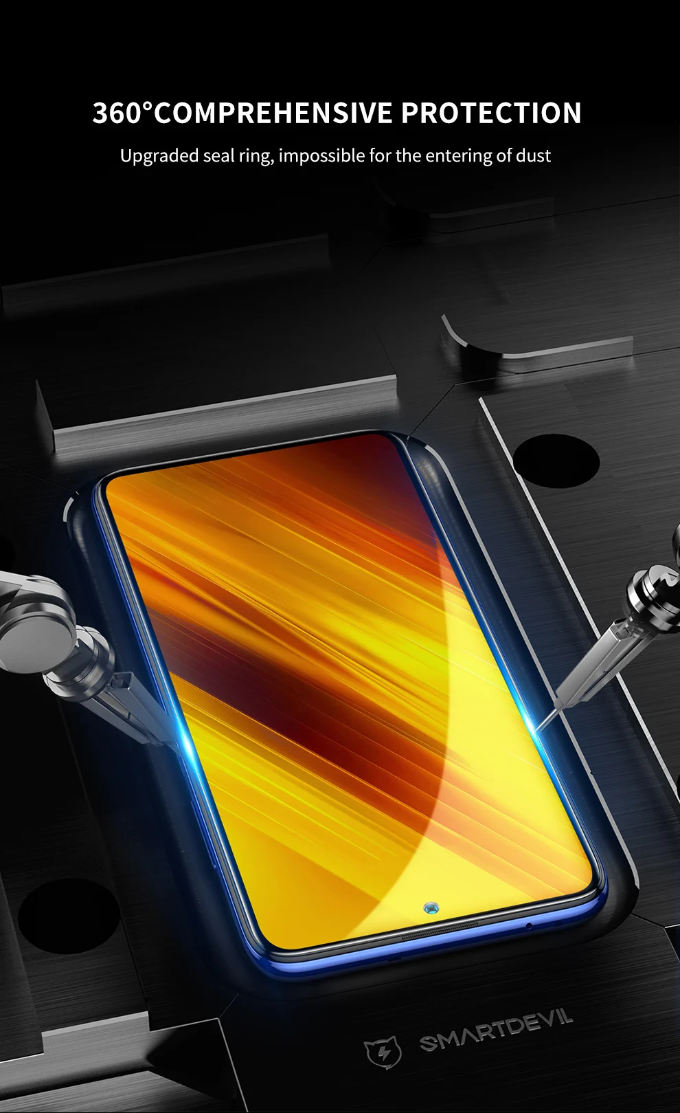 SmartDevil Full Cover Tempered Glass for Xiaomi POCO X6 Pro F5 X5 Pro F3 F4 F6 Pro X3 Pro HD Screen Protector Anti Blue Ray Film