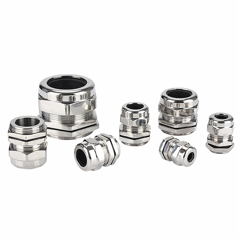 1piece Nickel Brass Metal IP68 Waterproof Cable Glands Connector Wire Glands For 3-44mm Cable High Quality M PG Cable Glands