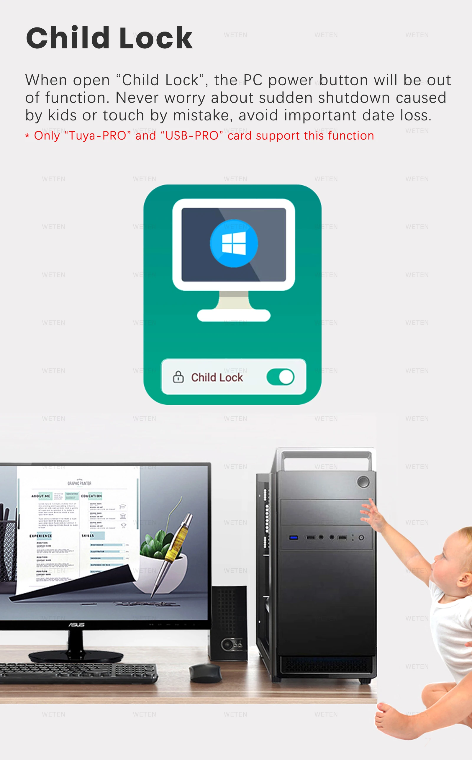 Tuya EWeLink Wifi Computer Power Reset Switch USB PCIe Card APP Remote Control for PC Desktop Computer Support Alexa Google Home