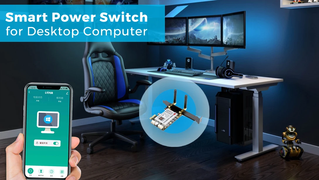 Tuya EWeLink Wifi Computer Power Reset Switch USB PCIe Card APP Remote Control for PC Desktop Computer Support Alexa Google Home