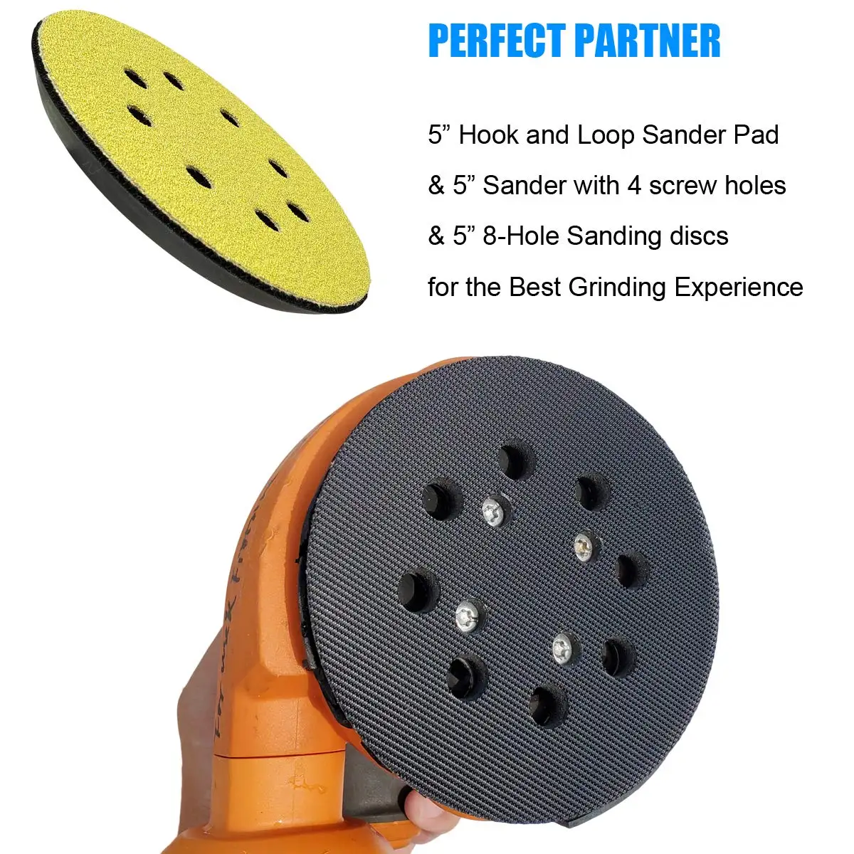 5 Inch 8 Holes Hook & Loop Sander Backing Pad Replacement Pad for Milwaukee 6021-21 Ryobi RS290 Craftsman 31511217