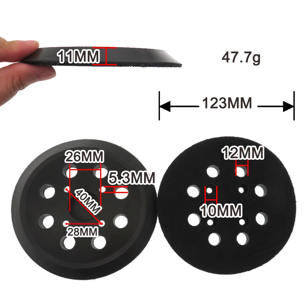 5 Inch 8 Holes Hook & Loop Sander Backing Pad Replacement Pad for Milwaukee 6021-21 Ryobi RS290 Craftsman 31511217