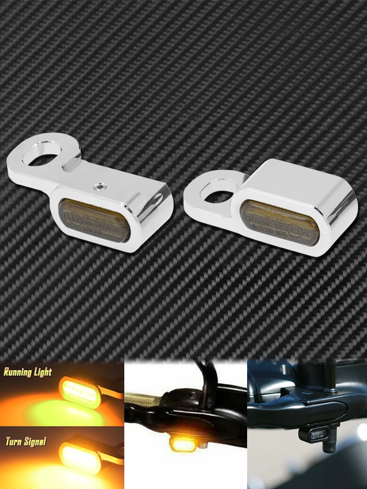 2X Motorcycle LED Turn Signal Indicator Light Black/Chrome For Harley Touring Road Street Glide FLHR 2014-2023 Softail 2016-2017