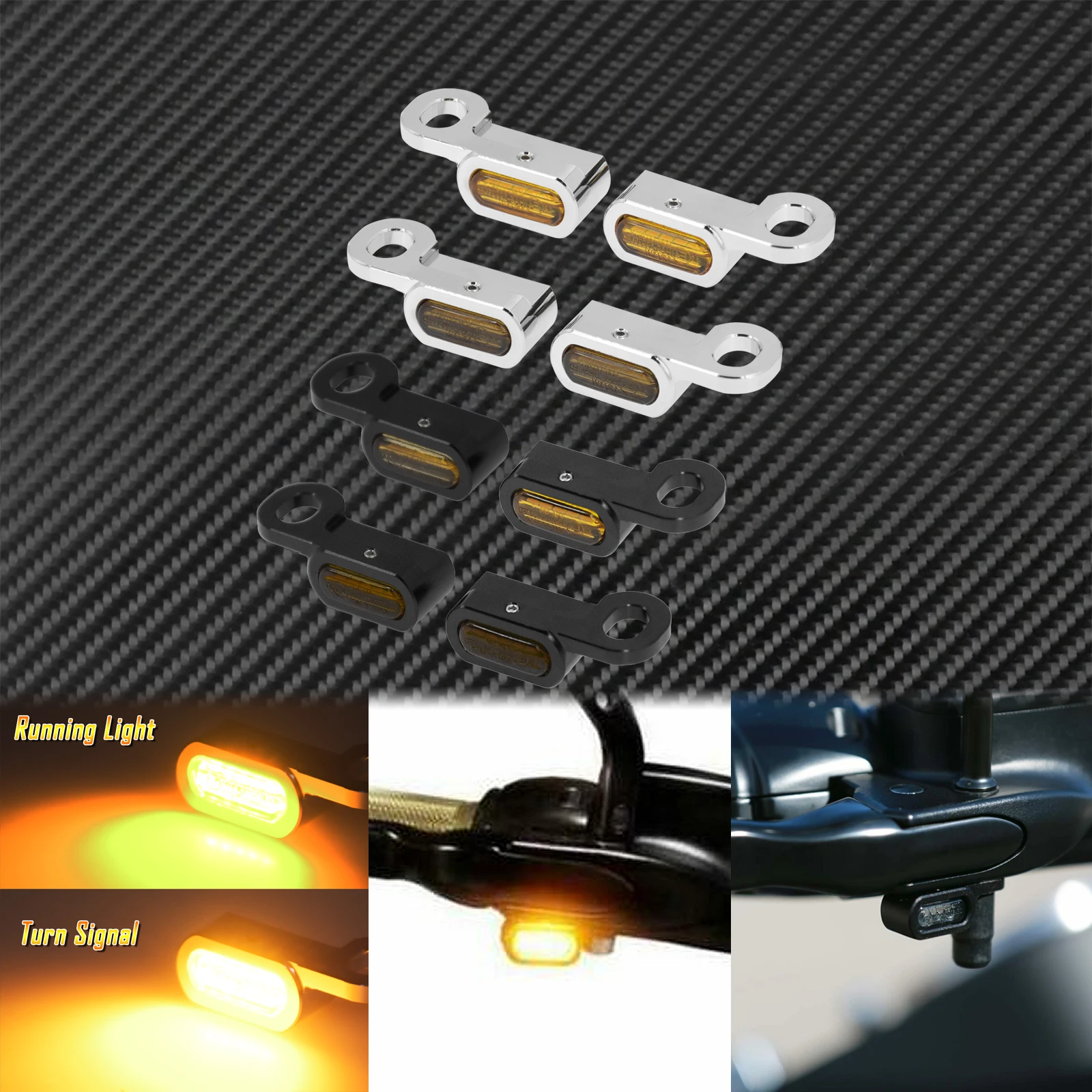 2X Motorcycle LED Turn Signal Indicator Light Black/Chrome For Harley Touring Road Street Glide FLHR 2014-2023 Softail 2016-2017