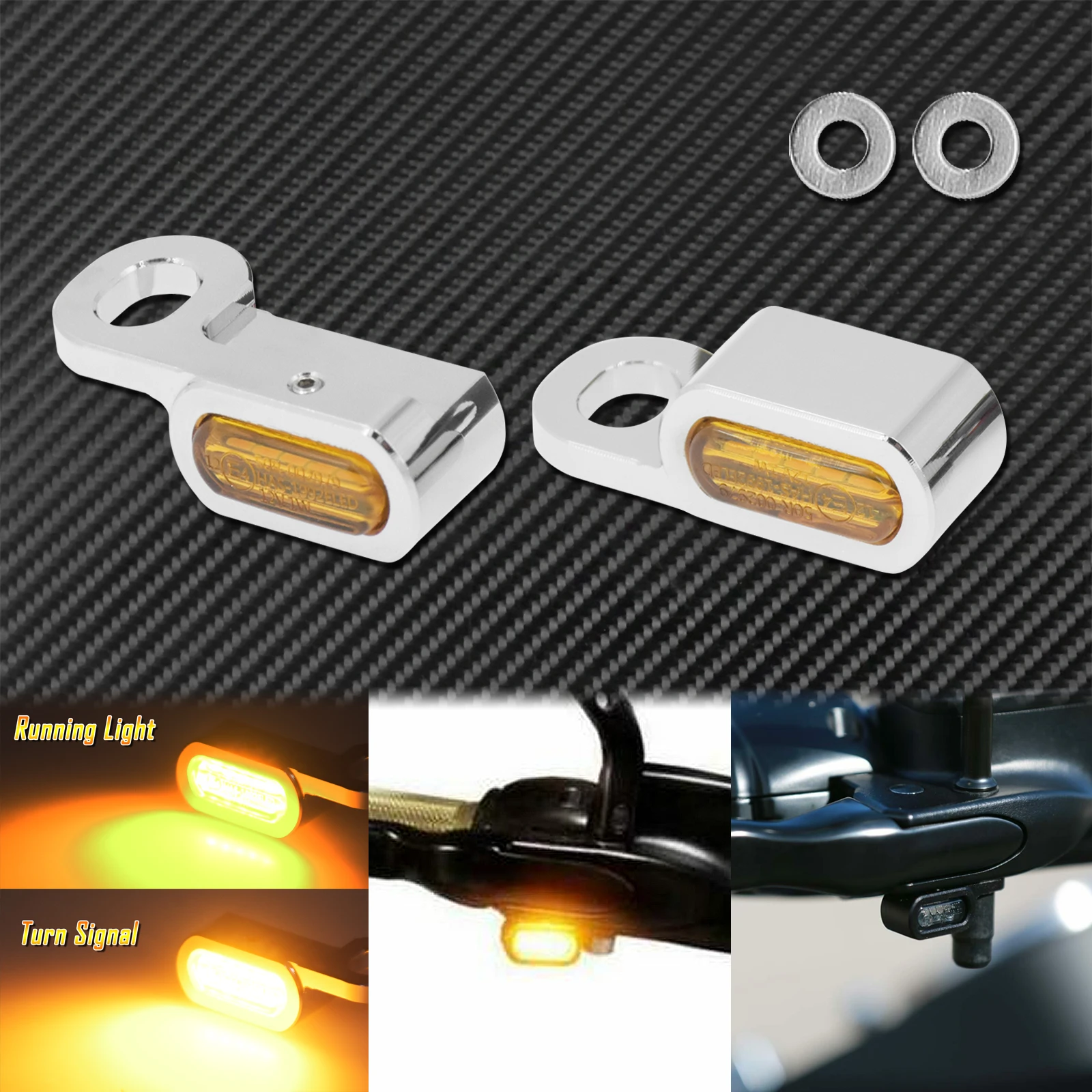 2X Motorcycle LED Turn Signal Indicator Light Black/Chrome For Harley Touring Road Street Glide FLHR 2014-2023 Softail 2016-2017