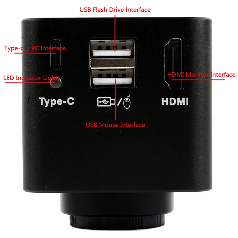 4K 2K 48MP 1080P 55MP HDMI USB Electronic Eyepiece Video Microscope Camera Mounting Size 23.2mm With Ring Adapters 30mm 30.5mm