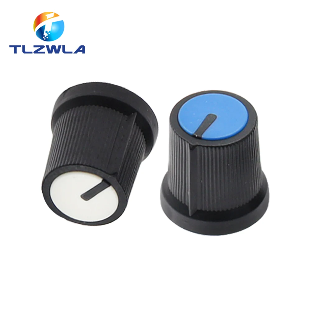 25PCS WH148 AG3 Potentiometer knob Cap AG3 Plastic knob for Diameter 6mm Plum Handle Yellow Orange Blue White Red *5PCS=25