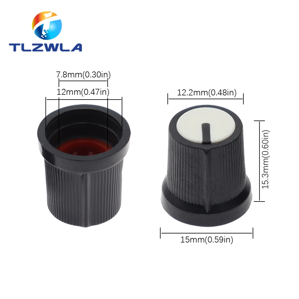 25PCS WH148 AG3 Potentiometer knob Cap AG3 Plastic knob for Diameter 6mm Plum Handle Yellow Orange Blue White Red *5PCS=25