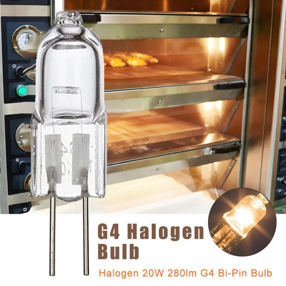 12V 20W G4 Oven Bulb Halogen Lamp 500℃ High Temperature Resistant Durable Chandelier Wall Lamp Replacement Light Bulb For Stove